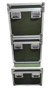 Aangepaste Duurzaam Tool Case Grote Aluminium Flight Case, Groen Vitrine, Land Vervoer Aluminium Doos