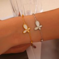 Parure de bijoux en acier inoxydable plaqué or 18 ct étanche collier pendentif papillon boucles d'oreilles pour femmes