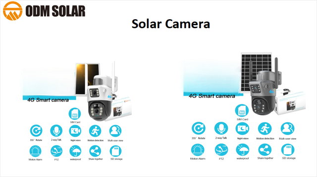 ODM Solar 4G LTE Security Camera Dual 2MP Lens Outdoor PTZ Color Night Vision Two-Way Audio No WiFi Required Off-Grid Cloud