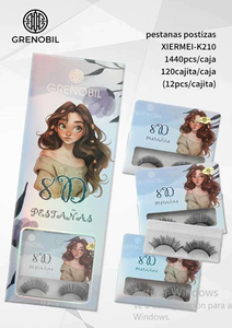 Ciglia Finte Grenobil 8D Effetto Visone, Nastro Invisibile, Vassoio Trasparente, Effetto 3D, Ciglia a Striscia Completa - Product Image 3