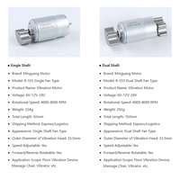 MingYang maßge schneiderte R-555 Doppelkopf-Mini-Vibrations motoren verfügbar 6V 12V 24V DC Spannung für kunden spezifische Mini-Informations maschinen