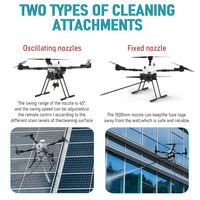 Drone de nettoyage commercial pliable en fibre de carbone, nettoyeur de façade haute pression, drone UAV pour le nettoyage des toits de bâtiments et des panneaux solaires