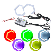 70mm 80mm 86mm 90mm 106mm Coton Hexagone LED Angel Eyes Retrofit Running Lights DRL Turn Signal Hex Led Halo Anneaux pour Phare