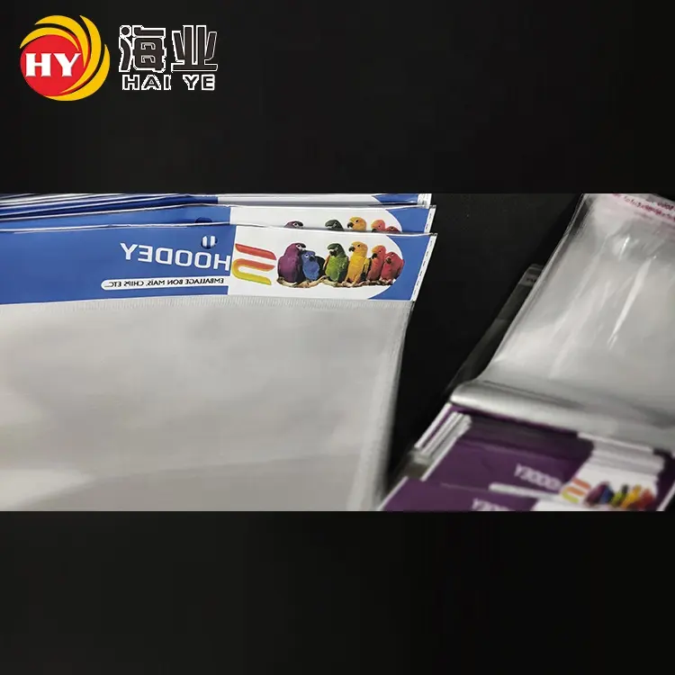 Haiye printed packaging opp bag clear plastic bag self adhesive clear poly bags self seal
