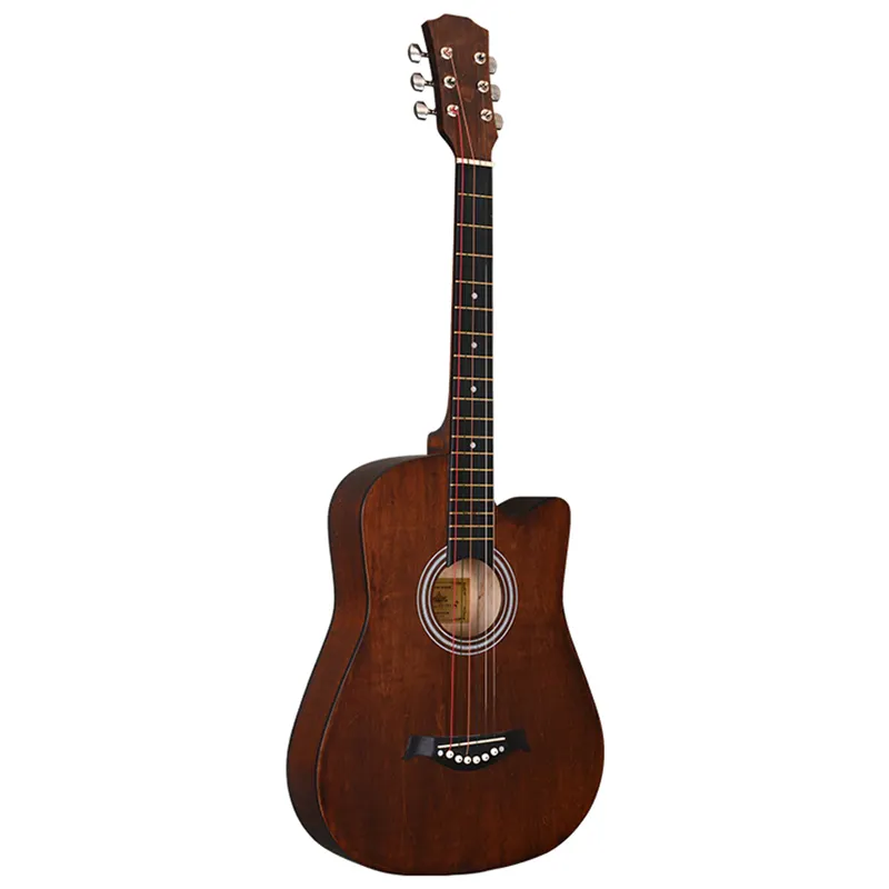Pabrik OEM 38Inch Warna Linden Kayu Tubuh Gitar Akustik 6 String Guitares