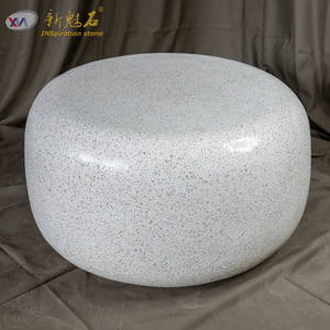 Nuevo Taburete Redondo de Terrazo Magic Stone, Banco de Hormigón para Exteriores, para Cafetería, Restaurante, Instalación Artística - Product Image 3