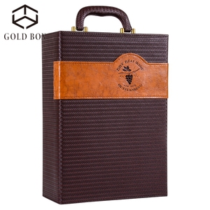 <span class=keywords><strong>Goldbox</strong></span> Großhandel maßge schneiderte High-End-Wein Geschenk box Wein Leder verpackung - Product Image 6
