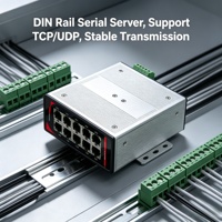 Servidor Serial con Montaje DIN, Precio Mayorista, 1 Puerto RS485 a Ethernet, Modbus RTU TCP, COM Virtual, Aislamiento 2KV, DC 9-36V, Riel de 35mm