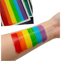 Peinture corporelle soluble dans l'eau 6 couleurs arc-en-ciel, facile à nettoyer, maquillage de fête OEM, peinture faciale en blocs