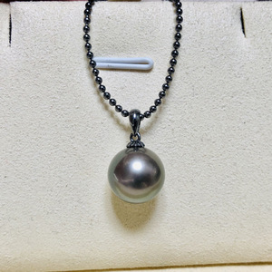 Accessoires en argent S925 pour la création de bijoux, perles rondes de 9 à 13 mm, 31046, support vide, pendentif tête de melon noir - Product Image 4