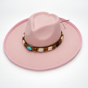 Sombrero Fedora <span class=keywords><strong>de</strong></span> Fieltro <span class=keywords><strong>de</strong></span> <span class=keywords><strong>Lana</strong></span> <span class=keywords><strong>de</strong></span> Ala Ancha Estilo Western Vintage 2026 con Banda <span class=keywords><strong>de</strong></span> Cuentas y Adornos <span class=keywords><strong>Turquesa</strong></span> para Hombre y Mujer - Product Image 6