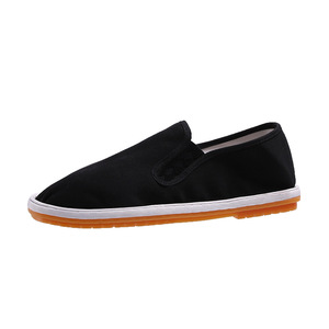 Black Men's Canvas <b>Shoes</b> Flat Heel Solid Color Breathable <b>Anti</b> <b>Slip</b> Wear Resistant On Foot Casual <b>Shoes</b> - Product Image 5