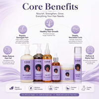 Kit de Soins Capillaires Chebe Marque Blanche : Shampooing, Après-Shampooing, Beurre, Spray, Huile, Sérum Chebe pour Cheveux Bouclés