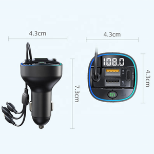 Kép USB Loại C với sạc cáp FM Đài phát thanh Transmitter modulator <span class=keywords><strong>Bluetooth</strong></span> FM transmitter cho xe MP3 máy nghe nhạc <span class=keywords><strong>Bluetooth</strong></span> xe <span class=keywords><strong>Kit</strong></span> - Product Image 6