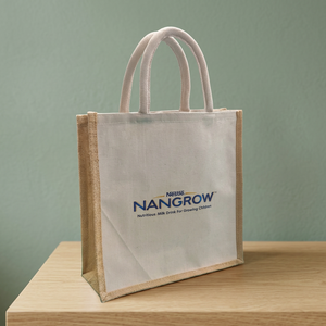 Premium Bohemian Jute Messenger <b>Bag</b> Natural Cotton <b>Canvas</b> Custom Logo Printed Geometric Cartoon Pattern Stylish Eco <b>Drawstring</b> - Product Image 1