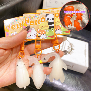 Llavero de PVC con diseño de pato que cambia de color con luz UV, para niños, estudiantes, adorno para mochila, regalo unisex, juguete - Product Image 2