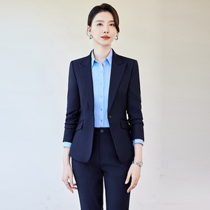 Women's Grey Suit Set Polyester Worsted Anti-Wrinkle Formal Workwear - Product Image 2