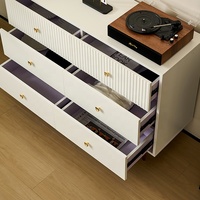 Meuble de salon moderne de luxe, buffet à 6 tiroirs avec grande capacité, panneau HDF