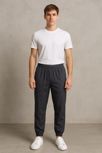 PANTALÓN CARGO GRIS MODERNO DE AJUSTE REGULAR Mezcla de poliéster Bordado ecológico Disponible en tallas S M L XL XXL - Product Image 2