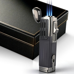 Metal Three Pronged Cigar <b>Lighter</b> <b>Windproof</b> Gas Filled Multi Functional Igniter For Outdoor Use - Product Image 1