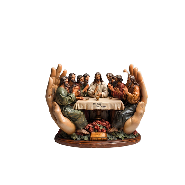 Religious Last Supper Eco-Friendly Plastic Home Decor with Traditional Design for Living Room Study Office Desk Tabletop Gift