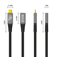 Cable Coaxial USB 4.0 Tipo-C A006-6 Thunderbolt 5, Carga Rápida, Admite 240W 40G 8K, PVC, para Micrófono y Monitor, Macho y Hembra