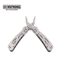 OEM Pince multifonction 9-en-1 en aluminium, hache/lame/couteau/embout de tournevis, gravure personnalisée, outil manuel pliant, pour bricolage et usage industriel