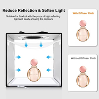 PULUZ Boîte à lumière LED portable 30 cm, accessoires de studio photo, tente de prise de vue 6 couleurs, pour table, vente directe usine