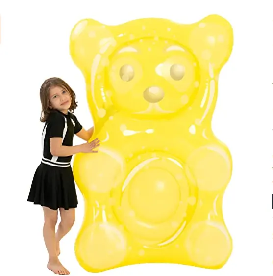60" Inflatable Gummy Bear Pool Float for Kids and Toddlers Water Pool Toy for Swimming Pool and Beach