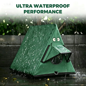 <b>Outdoor</b> Eco-Friendly Triangle A-Frame <b>Cat</b> <b>House</b> Waterproof Insulated Winter Shelter Box for Stray <b>Cats</b> - Product Image 2