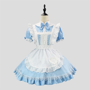 Nuevo producto original, vestido de sirvienta azul y blanco de Alice, lindo traje de cosplay estilo lolita ligero para chicas. - Product Image 2