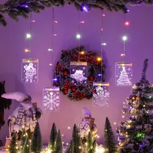 أدوات هدايا شجرة أبي للكريسماس من Grinch ، ضوء Led ثلاثي الأبعاد ، ضوء معلق من الأكريليك ، عيد الميلاد