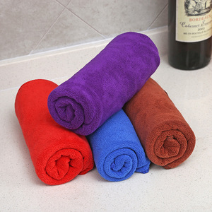Car Wash <b>Towel</b> Microfiber Double Sided Thickened Absorbent Solid Color For Car Glass Cleaning Blue <b>Red</b> Brown Purple - Product Image 2