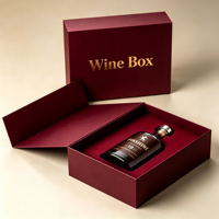 Boîte cadeau Whisky à couvercle rabattable magnétique avec insert en carton ondulé et papier spécial