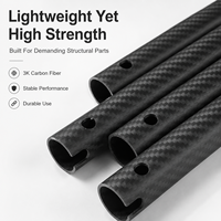 Tube en fibre de carbone 3K personnalisé, haute rigidité, léger, creux, usiné CNC pour les pièces structurelles des bras robotiques UAV