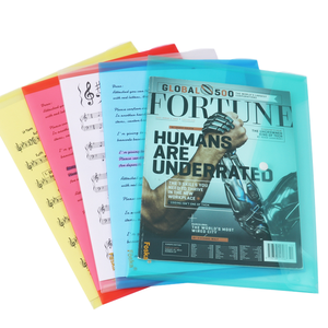 Foska China <strong>Supplier</strong> Large Capacity <strong>A4</strong> PP Transparent Colorful <strong>Filing</strong> Fill <strong>Folder</strong> Document Bag with Snap for Office Business - Product Image 1