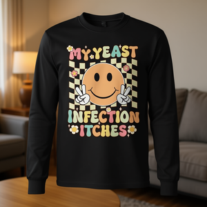 Camiseta de manga larga con diseño de My Yeast Infection Itches Groovy, humor para adultos - Product Image 3