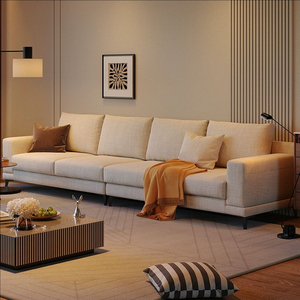 Sofá de ocio moderno de tela <span class=keywords><strong>en</strong></span> forma de <span class=keywords><strong>L</strong></span> y sofá cómodo de cuero negro puro de madera cómodo conjunto de muebles para sala de estar - Product Image 2