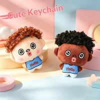 Porte-clés en peluche Little Brother en polyester, pendentif mignon, jouet décoratif pour sacs, cadeau abstrait pour couples, pour les 5-7 ans