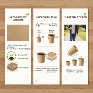 Wholesale Custom Printed Logo Single Wall <b>Disposable</b> Paper Coffee <b>Cups</b> 8oz 12oz Hot Cold Beverage Drinking Vending <b>Cup</b> - Product Image 6