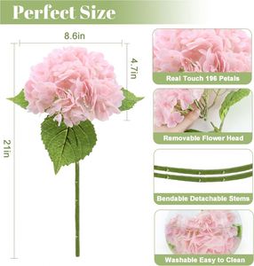 Fleur artificielle réaliste en PE souple de haute qualité, Hortensia à tige unique, faible MOQ, pour la Saint-Valentin et Thanksgiving, faite à la main, vente en gros - Product Image 2
