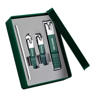 Ensemble de coupe-ongles en acier inoxydable 4 pièces, outils de manucure et de pédicure avec boîte cadeau, kit de toilettage portable - Product Image 1