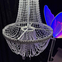 Prix de gros lustre de mariage accessoires de lumière LED lustre en cristal pour la décoration de fête événements scène plafonniers
