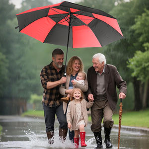 Sombrillas de Golf Grandes de Pongee, 130 cm de Diámetro, Apertura Semiautomática, Venta al Por Mayor, Regalo Promocional Empresarial, Resistentes al Viento, de Fibra de Vidrio - Product Image 5