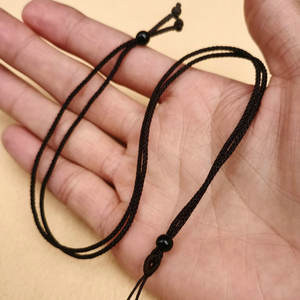 สร้อยคอเชือกหนางานประดิษฐ์ทำด้วยมือแบบเรียบง่ายจี้หินอาเกตคริสตัลสร้อยคอเงิน - Product Image 4