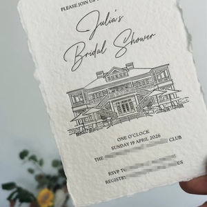Tarjetas de Invitación de Boda Hechas a Mano con Impresión en Vainilla, Grabado en Relieve, Sobres Verdes Saga (Impresión Personalizada) - Product Image 3