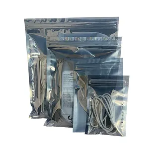 カスタムプリントトップオープン帯電防止材料再封可能保護ESDシールド包装袋