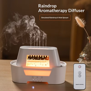 Desktop Simulated Raindrop <strong>Aroma</strong> <strong>Diffuser</strong> 300ml Ultrasonic Mist 3 Color Atmosphere Lamp Wireless Remote 3 Speed Timing Quiet - Product Image 2