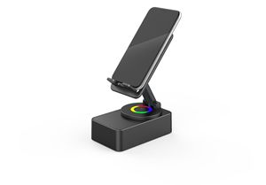 360-Grad-LED-Powerbank-Ladegerät mit Halterung, Tisch-Mobil-Tablet-Interaktion, Kabelloser Lautsprecher, Metall-Schreibtisch-Telefonständer - Product Image 2