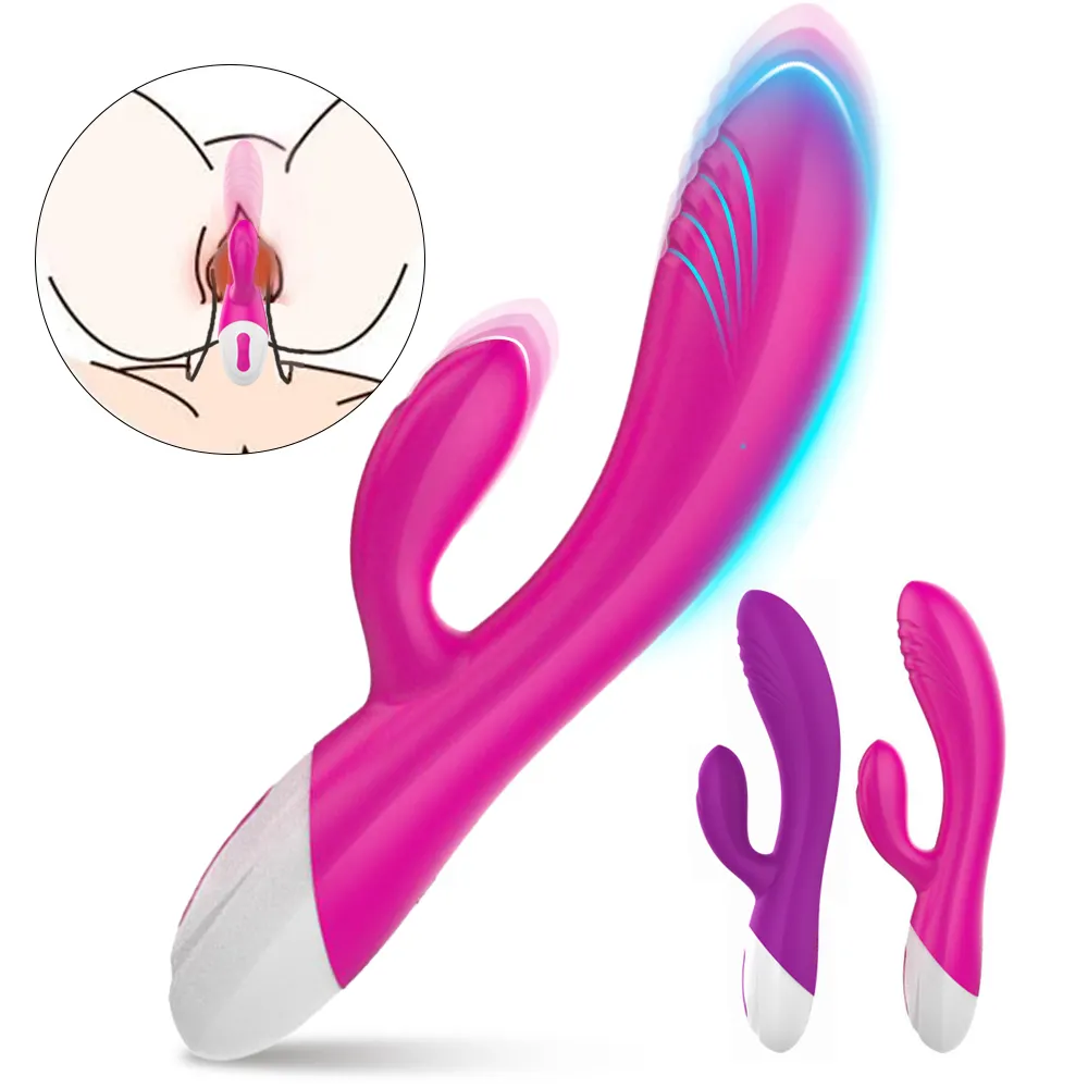 Giocattoli adulti del sesso giocattoli del sesso del vibratore dell'inserzione del pene del vibratore del doppio coniglio per la donna